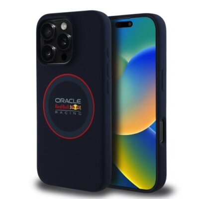 Puzdro Red Bull Silicone Red Ring Magsafe iPhone 16 Pro Max - tmavo-modré