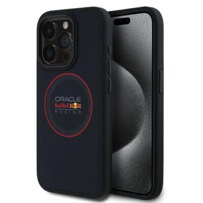 Puzdro Red Bull PU Leather Red Ring Magsafe iPhone 15 Pro - tmavo-modré
