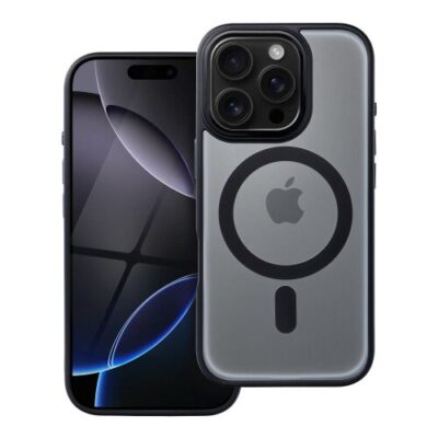 Puzdro Magsafe Matte Clear iPhone 16 Pro - čierne