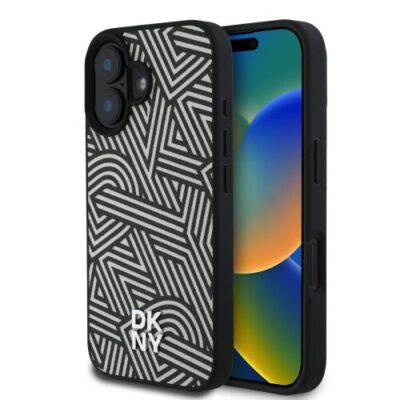 DKNY PU Leather Crosswalk Pattern Magsafe Zadn&iacute; Kryt pro iPhone 16 Ivory