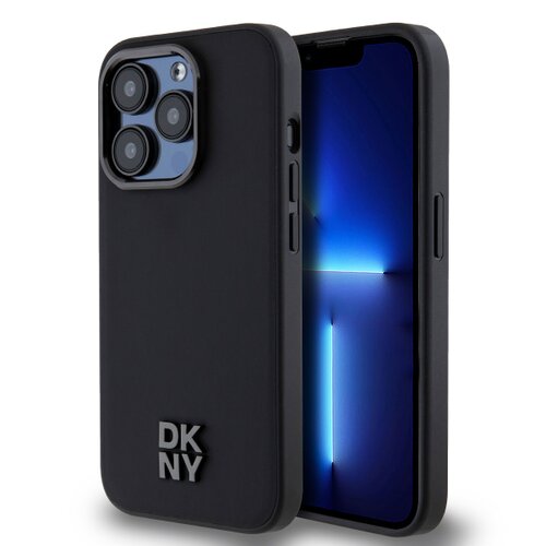 Puzdro DKNY PU Leather Stack Logo Magsafe iPhone 14 Pro - čierne