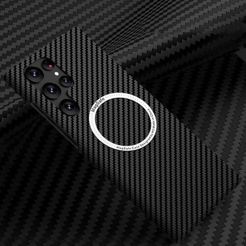 Puzdro Carbon Magsafe Samsung Galaxy S23 Ultra - čierne