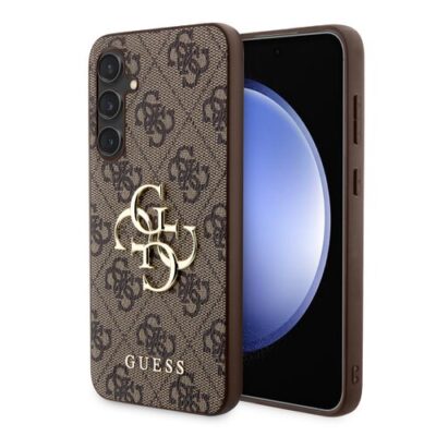 Puzdro Guess PU 4G Metal Logo Samsung Galaxy S23 FE - hnedé