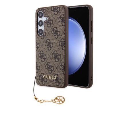 Guess 4G Charms Zadn&iacute; Kryt pro Samsung Galaxy S24 Brown