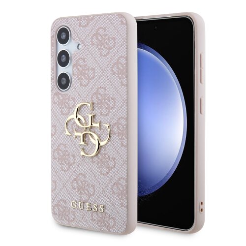 Guess PU 4G Metal Logo Zadní Kryt pro Samsung Galaxy S24 Pink