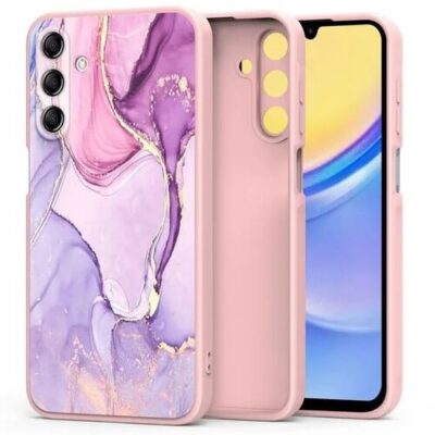 Puzdro Tech-Protect Samsung Galaxy A15 4G/5G, Mramor - fialové