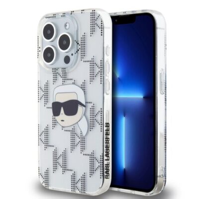 Karl Lagerfeld IML Electroplated Karl Head Zadn&iacute; Kryt pro iPhone 15 Pro Max Transparent