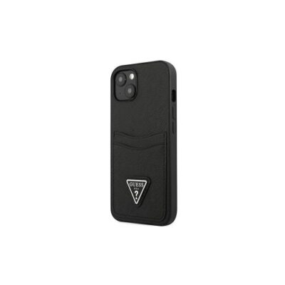 Puzdro Guess Saffiano Double Card iPhone 13 mini - čierne