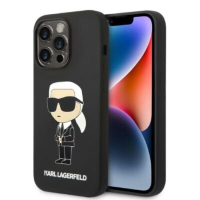 Puzdro Karl Lagerfeld iPhone 14 Pro KLHCP14LSNIKBCK black hardcase Silicone NFT Ikonik
