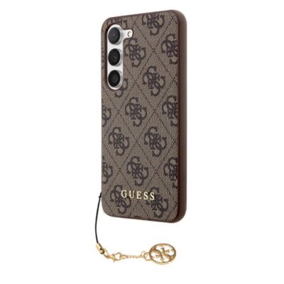 Guess 4G Charms Zadn&iacute; Kryt pro Samsung Galaxy S23 Brown