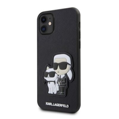 Puzdro Karl Lagerfeld PU Saffiano Karl and Choupette NFT iPhone 11 - čierne