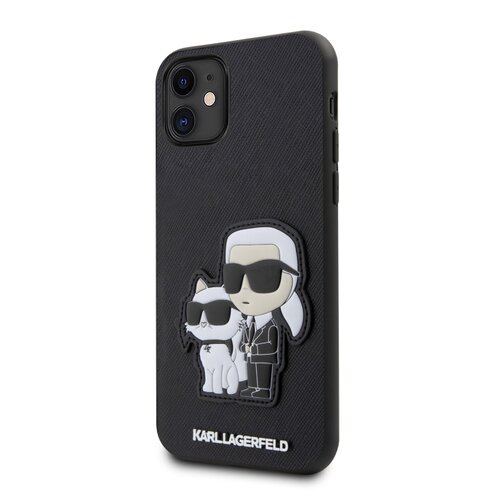 Puzdro Karl Lagerfeld PU Saffiano Karl and Choupette NFT iPhone 11 - čierne
