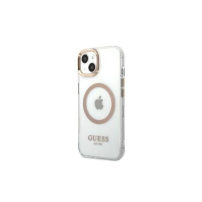 Guess case for iPhone 13 Pro Max 6,7" GUHMP13XHTRMD gold HC Magsafe Metal Outline  Gold