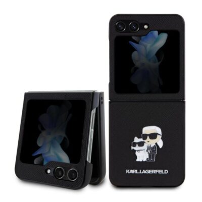 Puzdro Karl Lagerfeld PU Saffiano Karl and Choupette NFT Samsung Galaxy Z Flip 5 - čierne