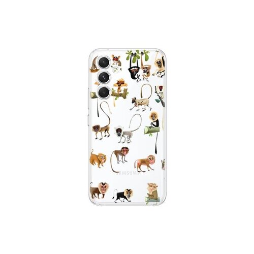 Puzdro Fun TPU iPhone 7/8/SE 2020/SE 2022, opičky - transparentné