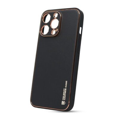 Puzdro Leather TPU iPhone 13 Pro - čierne