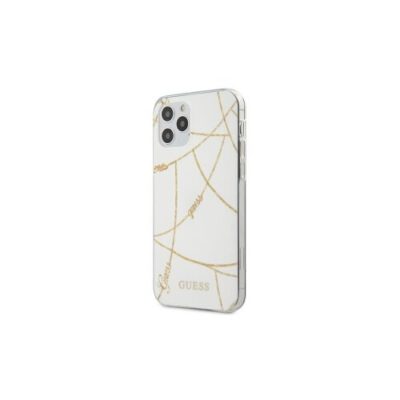 Guess case for iPhone 12 Mini 5,4" GUHCP12SPCUCHWH white hard case Gold Chain Collection