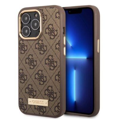 Puzdro Guess PU 4G MagSafe iPhone 14 Pro Max - hnedé