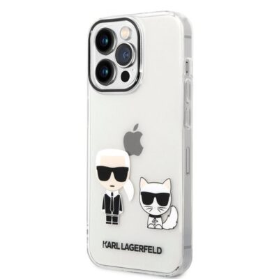 Puzdro Karl Lagerfeld PC/TPU Ikonik Karl and Choupette iPhone 14 Pro Max - transparentn&eacute;