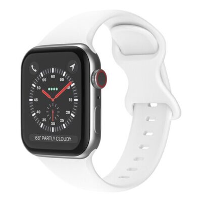 mobilNET silik&oacute;nov&yacute; remienok na Apple Watch, 42-49mm (L), biely