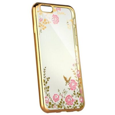 Puzdro Forcell Diamond TPU Samsung Galaxy S8+ G955 vzor kvety - zlat&eacute;
