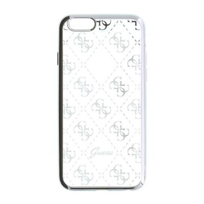 Puzdro Guess iPhone 5/5S/SE GUHCPSETR4GSI silik&oacute;nov&eacute; - strieborn&eacute;