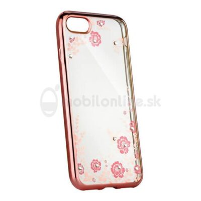 Puzdro Diamond TPU Huawei Mate 10 Lite kvety - ružovo-zlat&eacute;