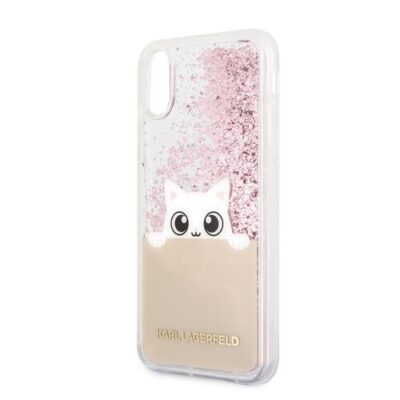 Puzdro Karl Lagerfeld pre iPhone XR KLHCI61PABGNU silik&oacute;nov&eacute;, ružov&eacute;