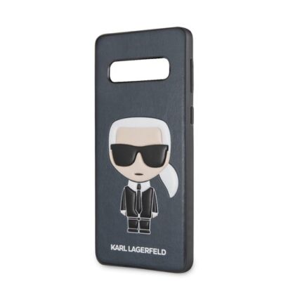 Puzdro Karl Lagerfeld pre Samsung Galaxy S10 KLHCS10IKPUBL imit&aacute;cia kože, modr&eacute;