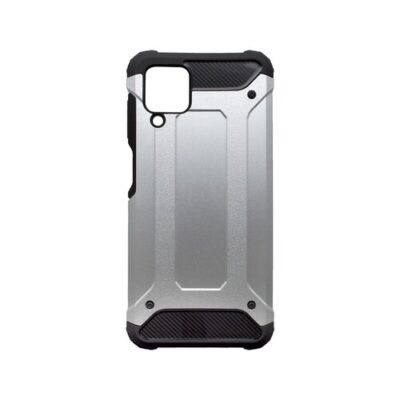 Puzdro Military Samsung Galaxy A12, plastové - strieborné