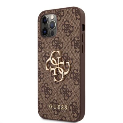 Puzdro Guess GUHCP12M4GMGBR PU 4G Metal Logo  iPhone 12/12 Pro - hned&eacute;