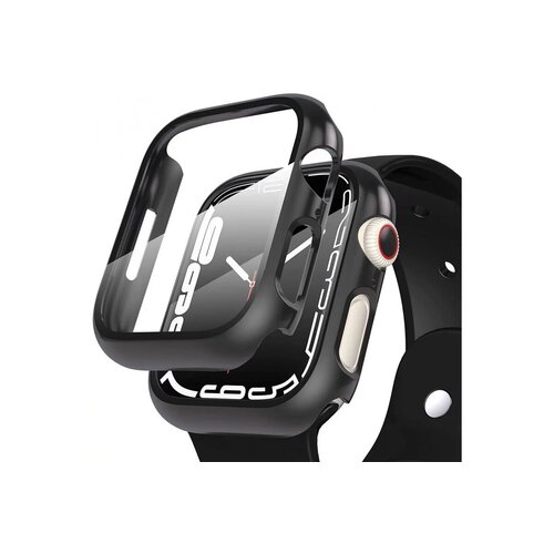 Puzdro Tech-Protect s ochranným sklom Apple Watch 7/8/9 45mm - čierne (poruš. balenie)