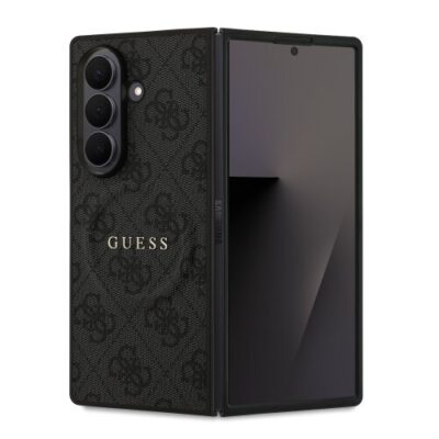 Guess PU Leather 4G Colored Ring Magnetic Zadní Kryt pro Samsung Galaxy Z Fold 7 Black