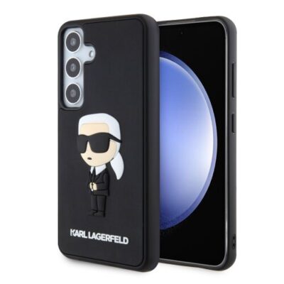 Karl Lagerfeld 3D Rubber Ikonik Zadn&iacute; Kryt pro Samsung Galaxy S24 Black