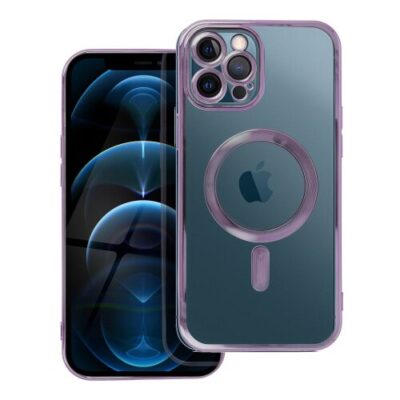 Puzdro Magsafe Shine iPhone 12 Pro Max - tmavo-fialové