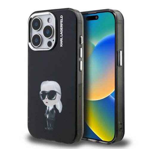 Karl Lagerfeld IML Aquarelle Karl Zadní Kryt pro iPhone 15 Pro Black