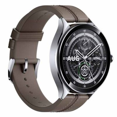 Xiaomi Watch 2 Pro - 4G LTE Silver Case with Brown Leather Strap