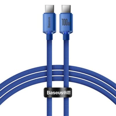 Baseus CAJY000603 Crystal Shine Series Datov&yacute; Kabel USB-C - USB-C 100W 1,2m Blue