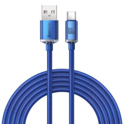 Baseus CAJY000503 Crystal Shine Series Datov&yacute; Kabel USB - USB-C 100W 2m Blue