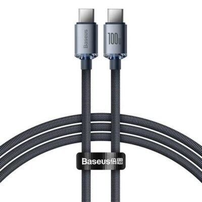 Baseus CAJY000601 Crystal Shine Series Datov&yacute; Kabel USB-C - USB-C 100W 1,2m Black