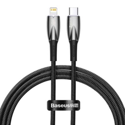 Baseus Glimmer Series Fast Charging Datový Kabel USB-C - Lighting 20W 1m Black
