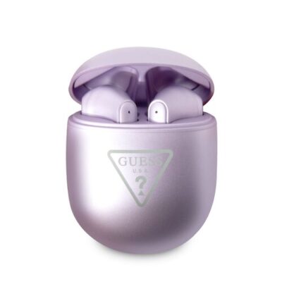 Guess True Wireless Triangle Logo BT5.2 Stereo Earphones Glossy Purple