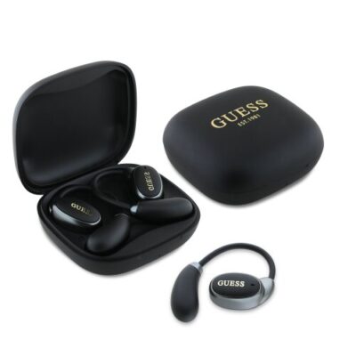 Guess Satin Classic Logo OWS Bezdr&aacute;tov&aacute; Sluch&aacute;tka Black