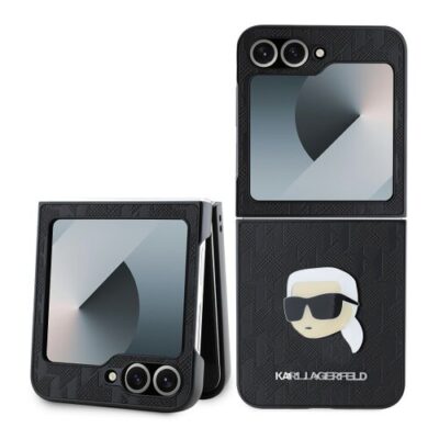 Puzdro Karl Lagerfeld PU Saffiano Monogram Karl Head Samsung Galaxy Z Flip 6 - čierne