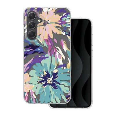 Puzdro IMD Samsung Galaxy A55 5G, vzor kvety 2 - transparentné