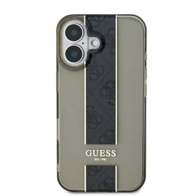 Guess IML Middle 4G Stripe Zadn&iacute; Kryt pro iPhone 16 Black