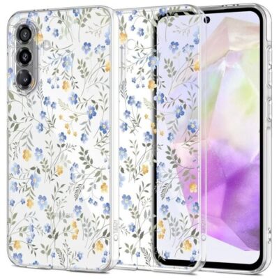 Puzdro Tech-Protect Samsung Galaxy A36, kvety - transparentné