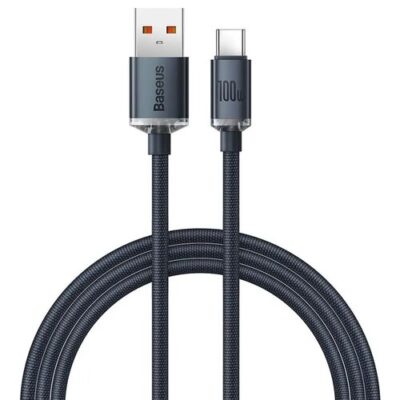 Baseus CAJY000401 Crystal Shine Series Datov&yacute; Kabel USB - USB-C 100W 1,2m Black