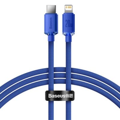 Baseus CAJY000203 Crystal Shine Series Datov&yacute; Kabel USB-C - Lightning 20W 1,2m Blue