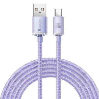 Baseus CAJY000505 Crystal Shine Series Datov&yacute; Kabel USB - USB-C 100W 2m Purple